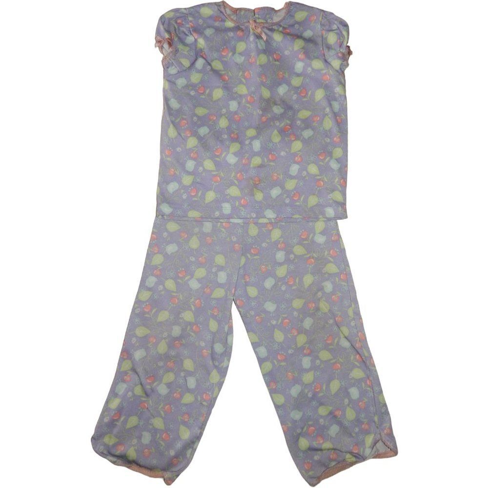 WonderKids Toddler Girls 5T Purple Floral Pajama Set 2 Pc Shirt Pants Sleepwear